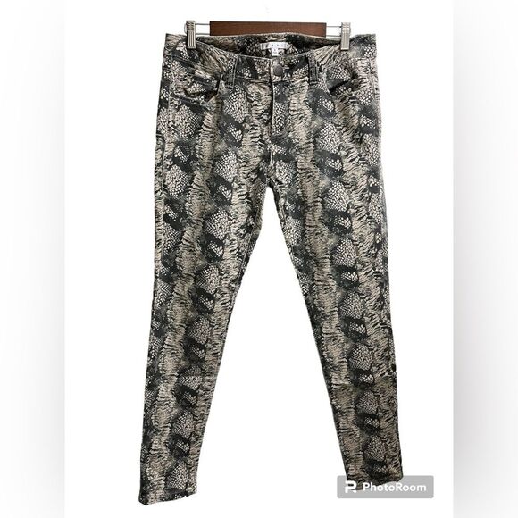 CABI Python King Snake Print Skinny Pants Jeans SZ 8 Edgy Animal Print Reptile - Picture 2 of 4